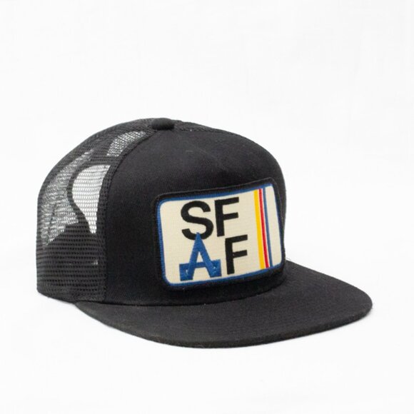 New Hand Sewn Embroidered Patch Mesh Trucker Hat SF AF Snapback San Francisco - Picture 1 of 5